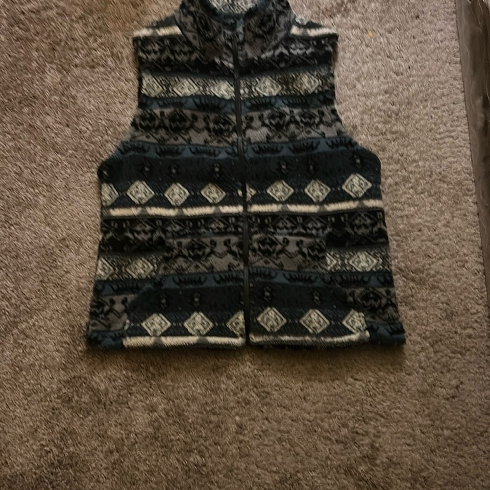 SHEIN Black and Gray Textured Zip-Up